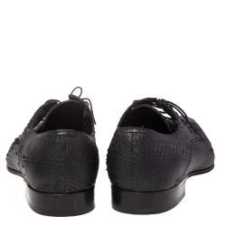 Dior Black Python Leather Pointed Toe Derby Size 41