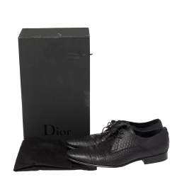 Dior Black Python Leather Pointed Toe Derby Size 41