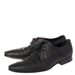 Dior Black Python Leather Pointed Toe Derby Size 41