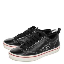 Pre Owned Dior Black Leather Atelier Low Top Sneakers Size 41.5
