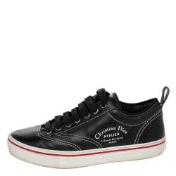 Pre Owned Dior Black Leather Atelier Low Top Sneakers Size 41.5