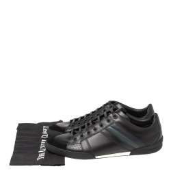 Pre Owned Dior Black Leather And Suede Lace Up Sneakers Size 45