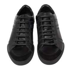 Pre Owned Dior Black Leather And Suede Lace Up Sneakers Size 45