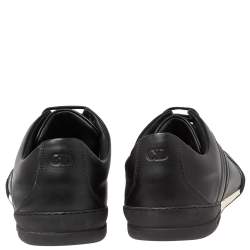 Pre Owned Dior Black Leather And Suede Lace Up Sneakers Size 45