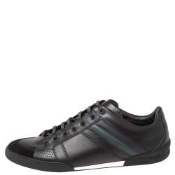 Pre Owned Dior Black Leather And Suede Lace Up Sneakers Size 45