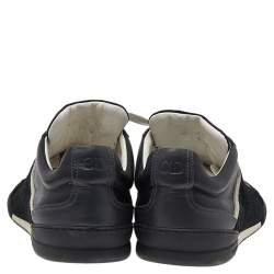 Dior Homme Black/White Leather and Suede Low Top Sneakers Size 42.5