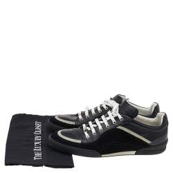 Dior Homme Black/White Leather and Suede Low Top Sneakers Size 42.5