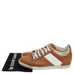 Dior Homme Brown/White Leather Lace Up Low Top Sneakers Size 41