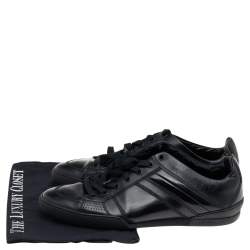 Dior Homme Black Patent and Leather Low Top Sneakers Size 39.5