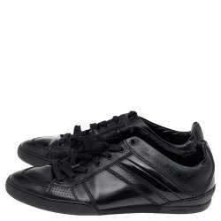 Dior Homme Black Patent and Leather Low Top Sneakers Size 39.5