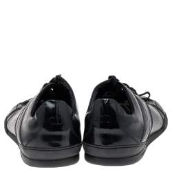 Dior Homme Black Patent and Leather Low Top Sneakers Size 39.5