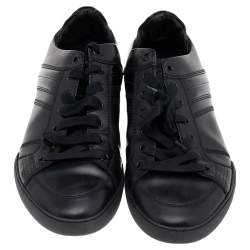 Dior Homme Black Patent and Leather Low Top Sneakers Size 39.5