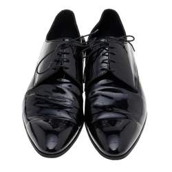 Dior Black Patent Leather Lace Up Derby Size 43