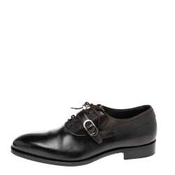 Pre Owned Dior Black Leather Lace Up Oxfords Size 41.5