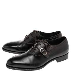 Pre Owned Dior Black Leather Lace Up Oxfords Size 41.5
