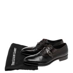 Pre Owned Dior Black Leather Lace Up Oxfords Size 41.5