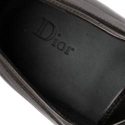 Pre Owned Dior Black Leather Lace Up Oxfords Size 41.5