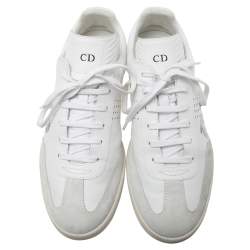 Dior White/Grey Suede And Leather B01 Low Top Sneakers Size 40