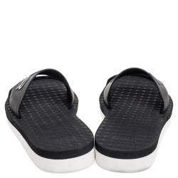 Dior Black Rubber Logo Slide Sandals Size 42