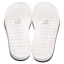 Dior Black Rubber Logo Slide Sandals Size 42