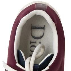Dior Navy Blue/Burgundy Fabric And Leather B17 Low Top Sneakers Size 43