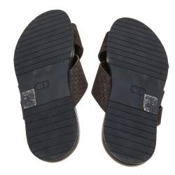 Dior Brown Suede Crisscross Flat Slides Size 39