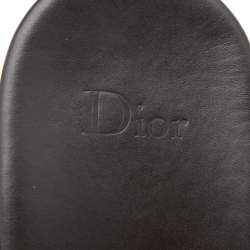 Dior Brown Suede Crisscross Flat Slides Size 39