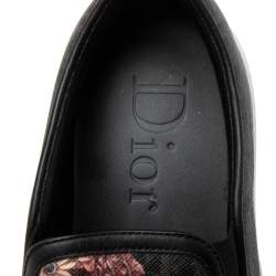 Dior Grey Canvas Flower Print Slip On Sneakers Size 42
