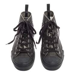 Dior Black Mesh And Oblique B-23 High Top Sneakers Size 43
