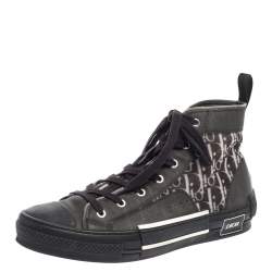 Dior Black Mesh And Oblique B-23 High Top Sneakers Size 43