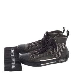 Dior Black Mesh And Oblique B-23 High Top Sneakers Size 43
