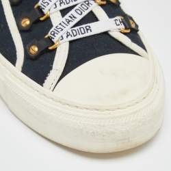 Dior Navy Blue/White Canvas  Walk'n'Dior Low Top Sneakers  Size 40