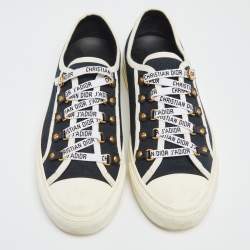 Dior Navy Blue/White Canvas  Walk'n'Dior Low Top Sneakers  Size 40