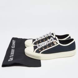 Dior Navy Blue/White Canvas  Walk'n'Dior Low Top Sneakers  Size 40