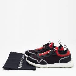 Pre Owned Dior Homme Black/Red Knit Fabric B21 Neo Athletic Sneakers Size 42.5