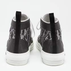 Dior Black/White Oblique Mesh And PVC B23 High Top Sneakers Size 46