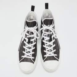Dior Black/White Oblique Mesh And PVC B23 High Top Sneakers Size 46