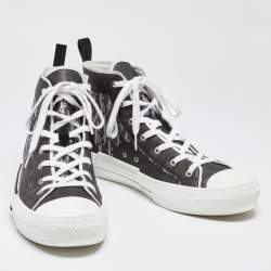 Dior Black/White Oblique Mesh And PVC B23 High Top Sneakers Size 46