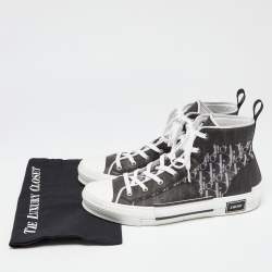 Dior Black/White Oblique Mesh And PVC B23 High Top Sneakers Size 46