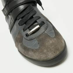 Dior Tri-Color Leather and Suede High-Top Sneakers Size 40.5