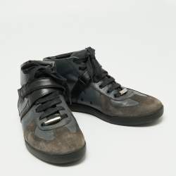 Dior Tri-Color Leather and Suede High-Top Sneakers Size 40.5