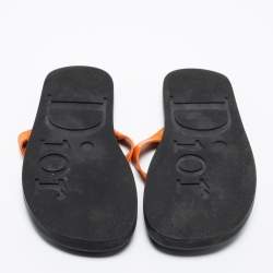 Dior Orange Leather Thong Flat Sandals Size 40 