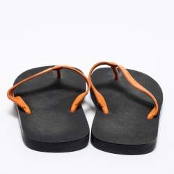 Dior Orange Leather Thong Flat Sandals Size 40 