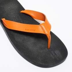 Dior Orange Leather Thong Flat Sandals Size 40 