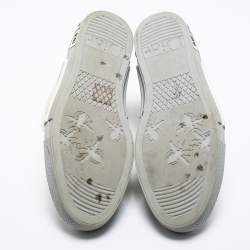 Dior White/Grey Oblique Mesh, PVC and Rubber B23 High-Top Sneakers Size 43
