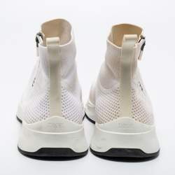 Dior Off-White Mesh and Knit Fabric B25 Sock High-Top Sneakers Size 42.5