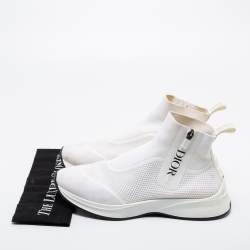 Dior Off-White Mesh and Knit Fabric B25 Sock High-Top Sneakers Size 42.5