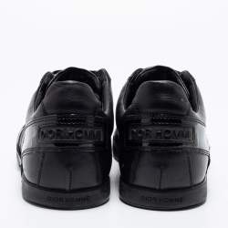 Pre Owned Dior Homme Black Patent and Leather Low-Top Sneakers Size 43