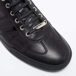 Pre Owned Dior Homme Black Patent and Leather Low-Top Sneakers Size 43