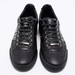 Pre Owned Dior Homme Black Patent and Leather Low-Top Sneakers Size 43